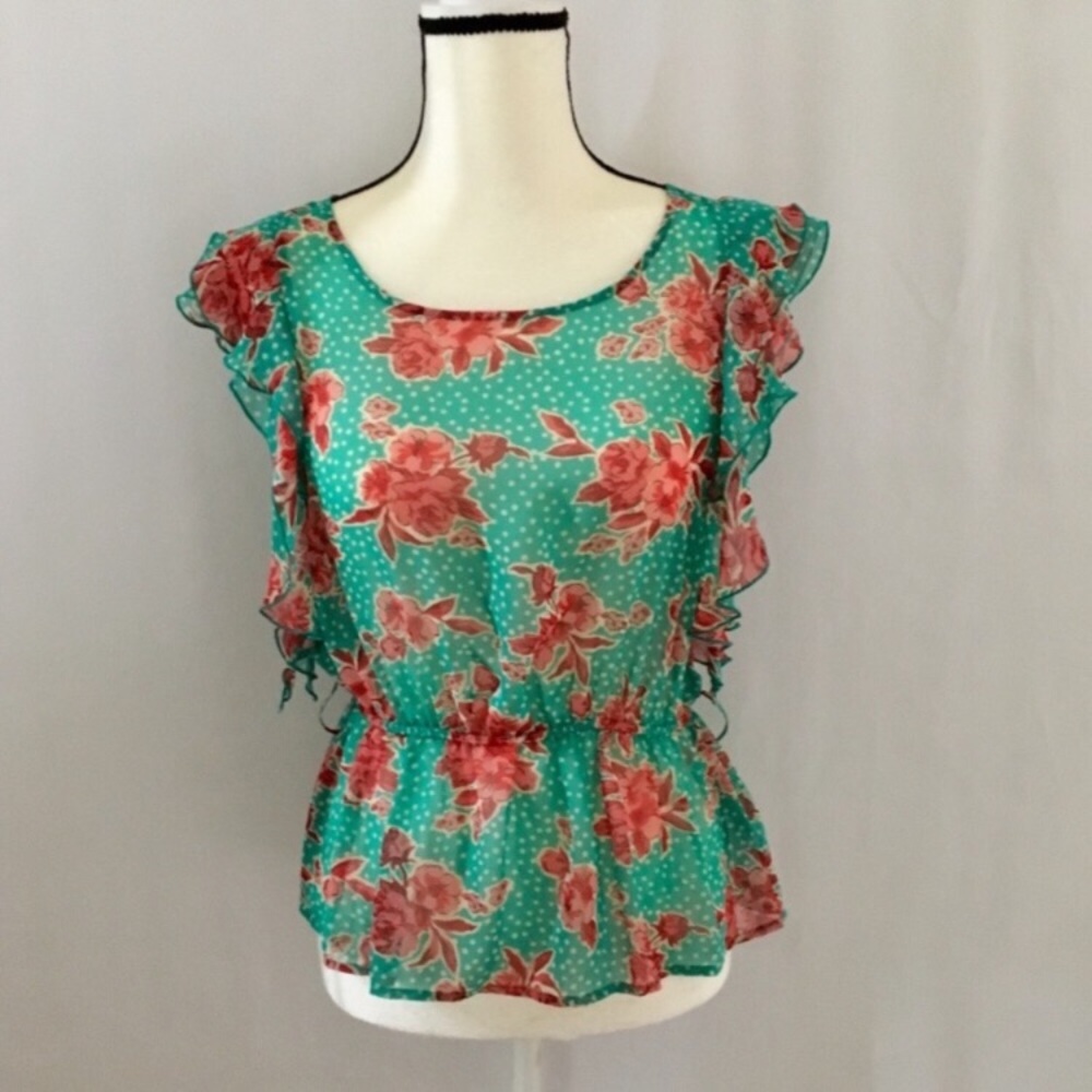 🛍 Forever 21 Floral Belted Tank Top Blouse M